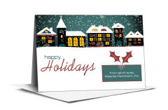 Christmas Snowy Winter Village Cards 7.875
